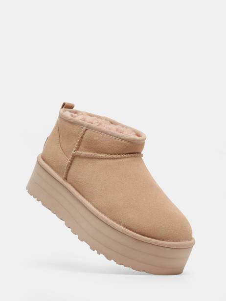 Boots Classic Ultra Mini Platform En Cuir Ugg Beige women 1135092 vue secondaire 1