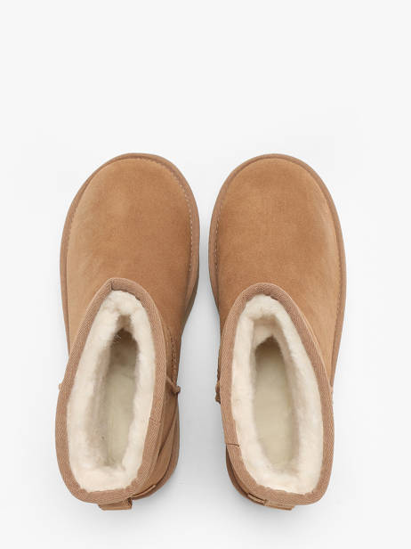 Boots Classic Mini Platform En Cuir Ugg Beige women 1134991 vue secondaire 4