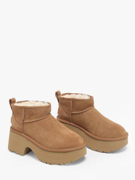 Boots Classic Ultra Mini Semelle Compensée En Cuir Ugg Marron women 1158311 vue secondaire 2