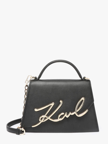Sac BandouliÃ¨re K Signature Cuir Karl lagerfeld Noir k signature A1W30036
