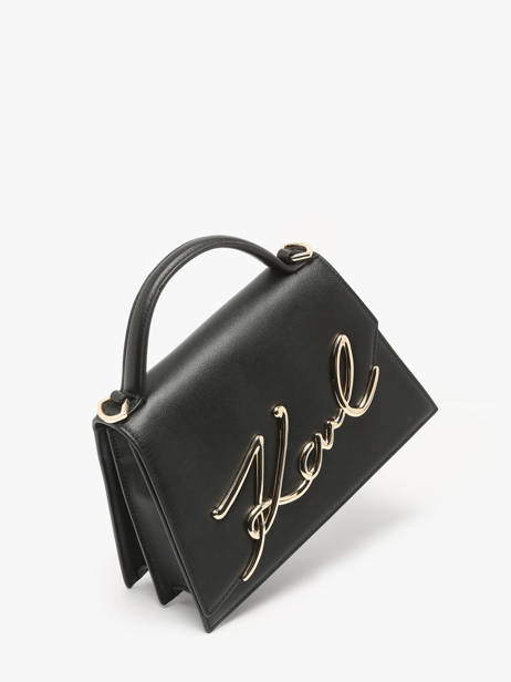 Sac BandouliÃ¨re K Signature Cuir Karl lagerfeld Noir k signature A1W30036 vue secondaire 1