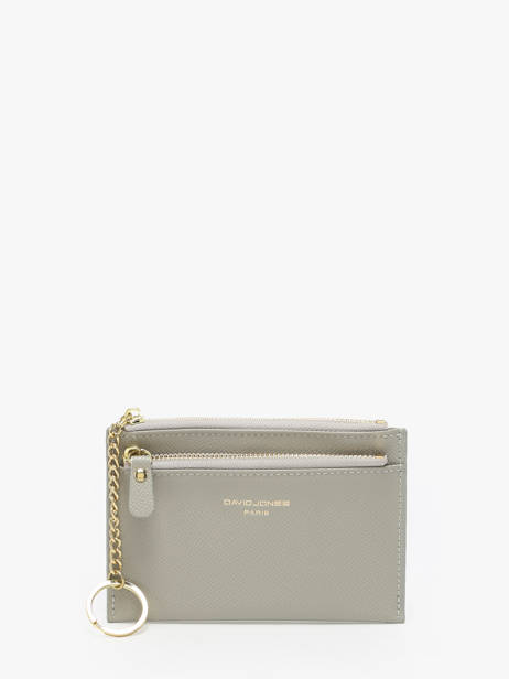 Porte-monnaie Porte-cartes David jones Gris saffiano DJ0089