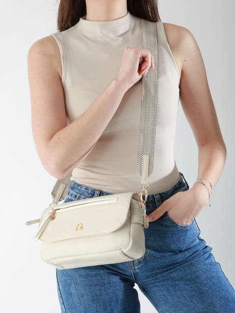 Sac Bandoulière Zip Lulu castagnette Beige zip YRONDE vue secondaire 1