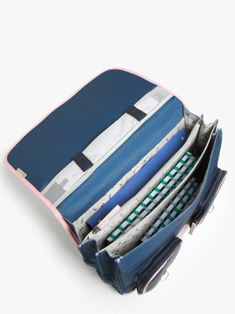 Cartable 3 Compartiments Cameleon Bleu vintage fantasy PBVGCA41 vue secondaire 3