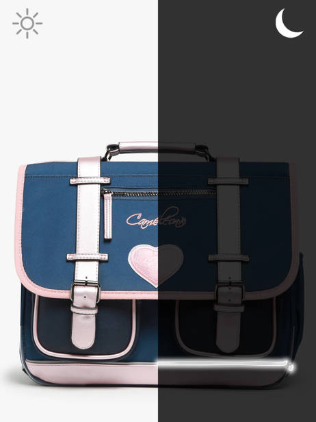 Cartable 3 Compartiments Cameleon Bleu vintage fantasy PBVGCA41 vue secondaire 7