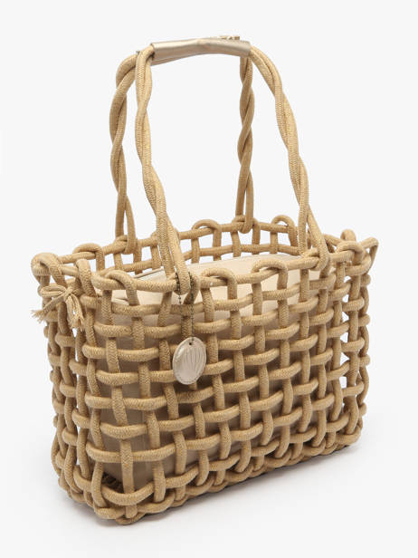 Sac à Main Crochet Le voyage en panier Beige crochet PM853 vue secondaire 2