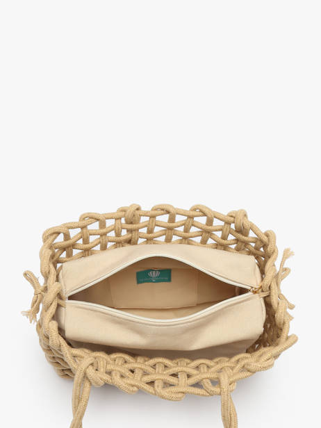 Sac à Main Crochet Le voyage en panier Beige crochet PM853 vue secondaire 3