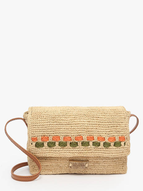 Sac Bandoulière L'atelier Du Crochet Raphia Le voyage en panier Beige l'atelier du crochet AM803