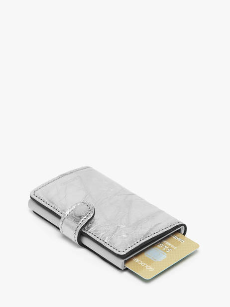 Porte-cartes Mini Wallet Crunch Cuir Secrid Argent crunch MCR vue secondaire 1