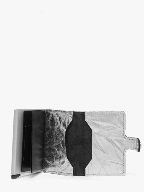 Porte-cartes Mini Wallet Crunch Cuir Secrid Argent crunch MCR vue secondaire 2