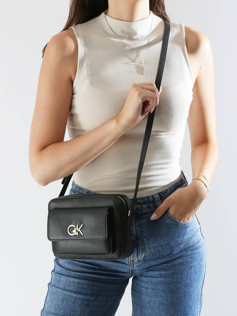 Sac BandouliÃ¨re Re-lock Polyester RecyclÃ© Calvin klein jeans Noir re-lock K611083 vue secondaire 1