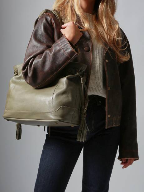Sac Porté épaule A4 Cow Cuir Basilic pepper Vert cow 155N vue secondaire 1