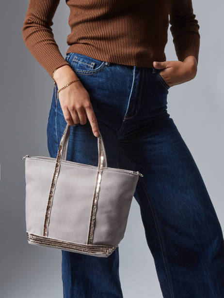 Petit Cabas Zippé Paillettes Vanessa bruno Gris cabas 1V40435 vue secondaire 1