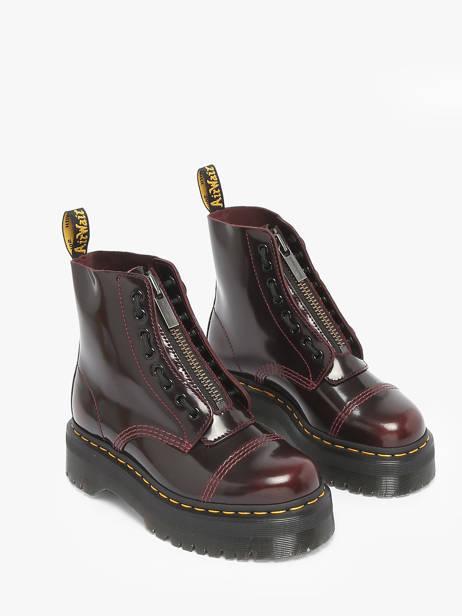 Bottines En Cuir Dr martens Rouge women 25233600 vue secondaire 1