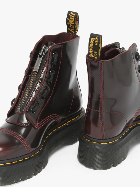 Bottines En Cuir Dr martens Rouge women 25233600 vue secondaire 2