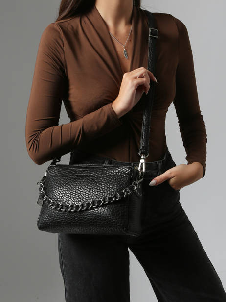 Sac Bandoulière Vintage Cuir Mila louise Noir vintage 23673LE vue secondaire 1