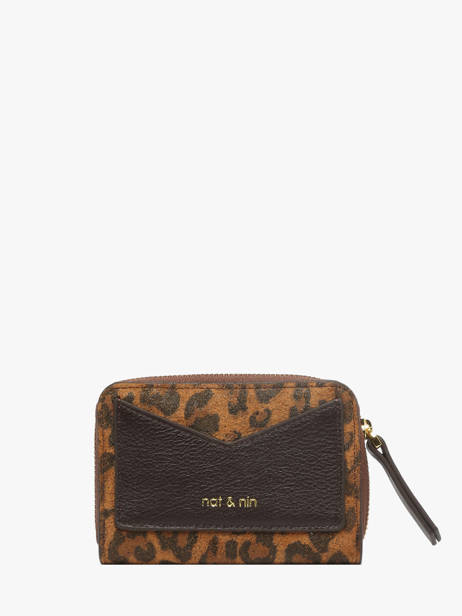 Porte-monnaie  Pia Cuir Nat et nin Marron vintage PIA