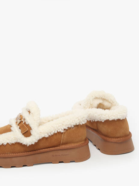 Mocassins En Cuir Nathan baume Marron women 252N8503 vue secondaire 2