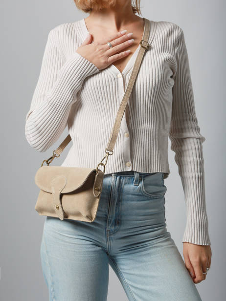 Sac Bandoulière Velvet Cuir Milano Beige velvet VE260612 vue secondaire 1