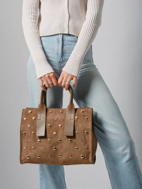 Sac Porté Main A4 Stud David jones Marron stud CM7868 vue secondaire 1