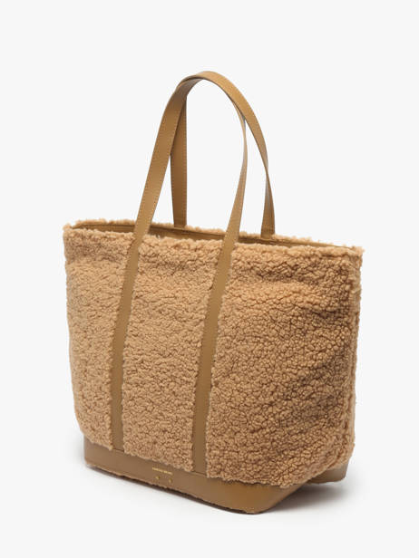 Le Cabas L Zippé Shearling Et Cuir Vanessa bruno Beige cabas 15V40409 vue secondaire 2