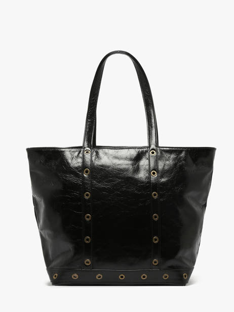 Le Cabas M Zippé En Cuir Craquelé Vanessa bruno Noir cabas cuir 82V40378