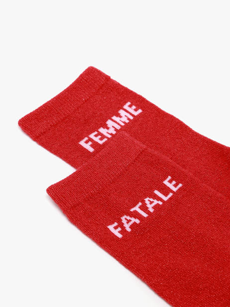 Chaussettes Pieces Rouge socks women 17163724 vue secondaire 1