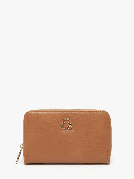 Portefeuille Lulu castagnette Marron zip CAROL035