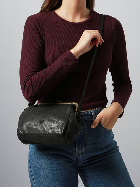 Sac Bandoulière Heritage Cuir Biba Noir heritage BT22 vue secondaire 1