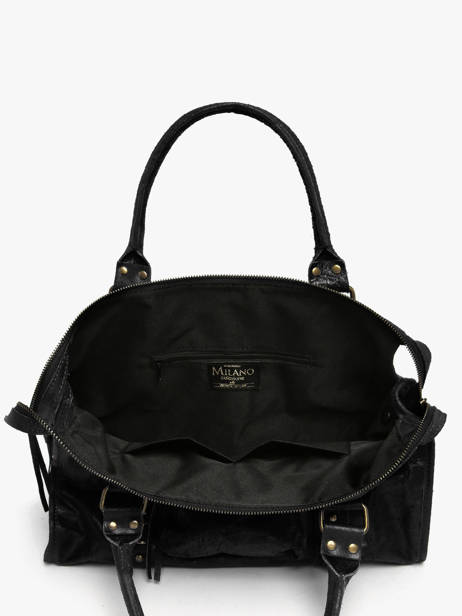 Sac Porté épaule A4 Spazzolato Cuir Milano Noir spazzolato SP24095 vue secondaire 2
