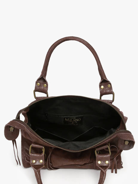 Sac Porté Main Spazzolato Cuir Milano Marron spazzolato SP24094 vue secondaire 2