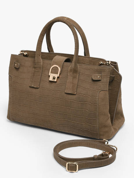 Sac Porté Main M Equestre Croco Cuir Etrier Beige equestre croco EEQC142M vue secondaire 2