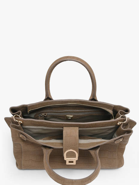 Sac Porté Main M Equestre Croco Cuir Etrier Beige equestre croco EEQC142M vue secondaire 3