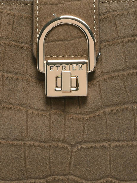 Sac Porté Main M Equestre Croco Cuir Etrier Beige equestre croco EEQC142M vue secondaire 5