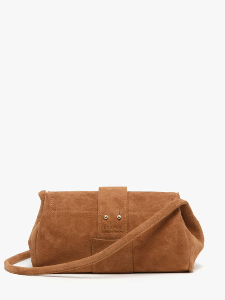 Sac Bandoulière S Agnes Cuir Velours Etrier Marron agnes EAGV205S vue secondaire 6