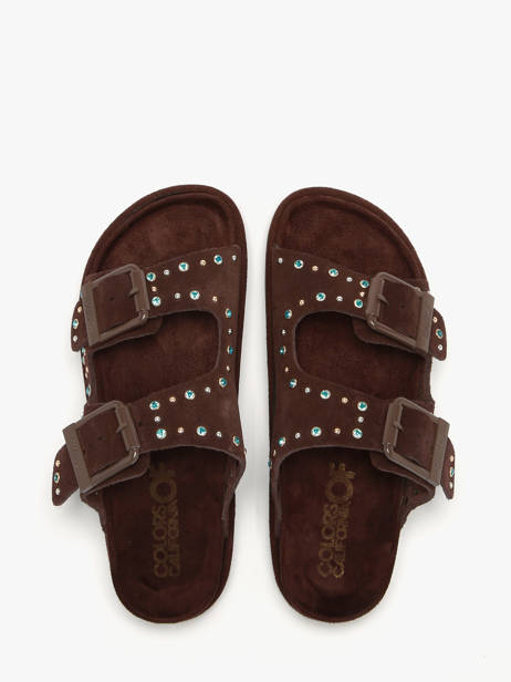 Sandales En Cuir Colors of california Marron women CBIOW05N vue secondaire 3