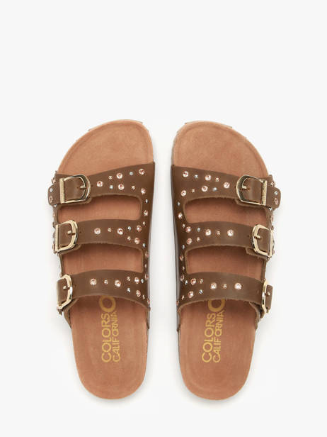 Sandales En Cuir Colors of california Marron women HCBIO601 vue secondaire 3