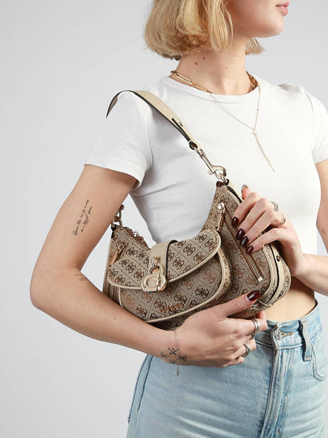 Sac Porté épaule Jessa Polyester Guess Marron jessa JG836218 vue secondaire 1