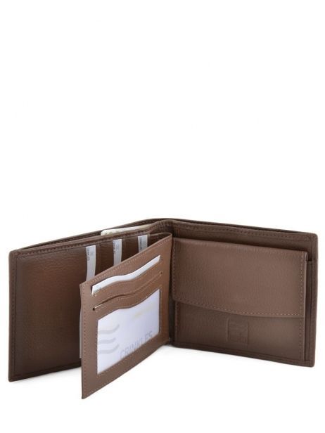 Portefeuille Cuir Crinkles Marron caviar 14023 vue secondaire 3